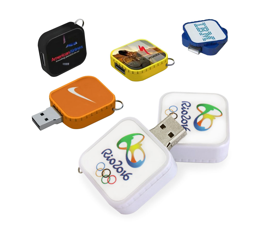 2GB Square Twist Flashdrive w/ Key Ring 1