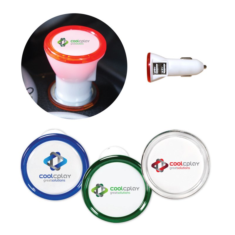 Dual Port USB Car Charger Adapter - Lights Up 1 Dual Port USB Car Charger Adapter - Lights Up 1