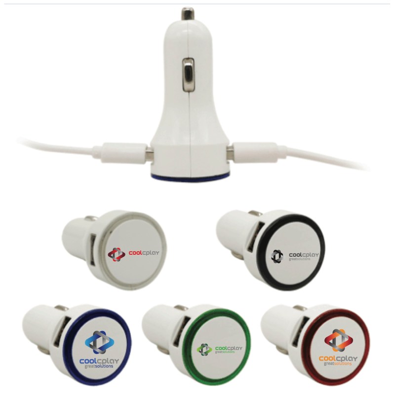 Light Up Dual Port USB Car Charger Adapter 1 Light Up Dual Port USB Car Charger Adapter 1