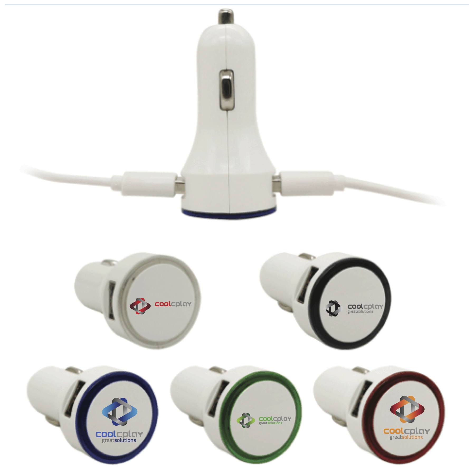 Light Up Dual Port USB Car Charger Adapter 1