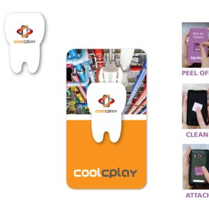 Full Color Screen Cleaner Sticker - Tooth Shape (1"x 1.50") 1 Full Color Screen Cleaner Sticker - Tooth Shape (1"x 1.50") 1