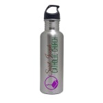 25 Oz. Stainless Steel Water Bottle w/Black Loop Lid 1 25 Oz. Stainless Steel Water Bottle w/Black Loop Lid 1