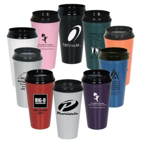 16 Oz. Double Wall Insulated Travel Tumbler w/Black Slider Lid 1 16 Oz. Double Wall Insulated Travel Tumbler w/Black Slider Lid 1