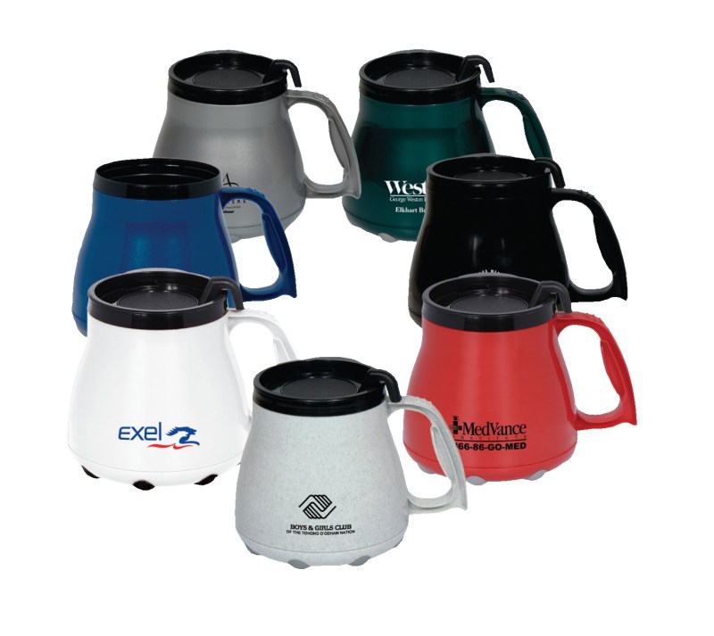 16 Oz. Low Rider Mug with Special Rubber Grip Base & Slider Lid 1 16 Oz. Low Rider Mug with Special Rubber Grip Base & Slider Lid 1