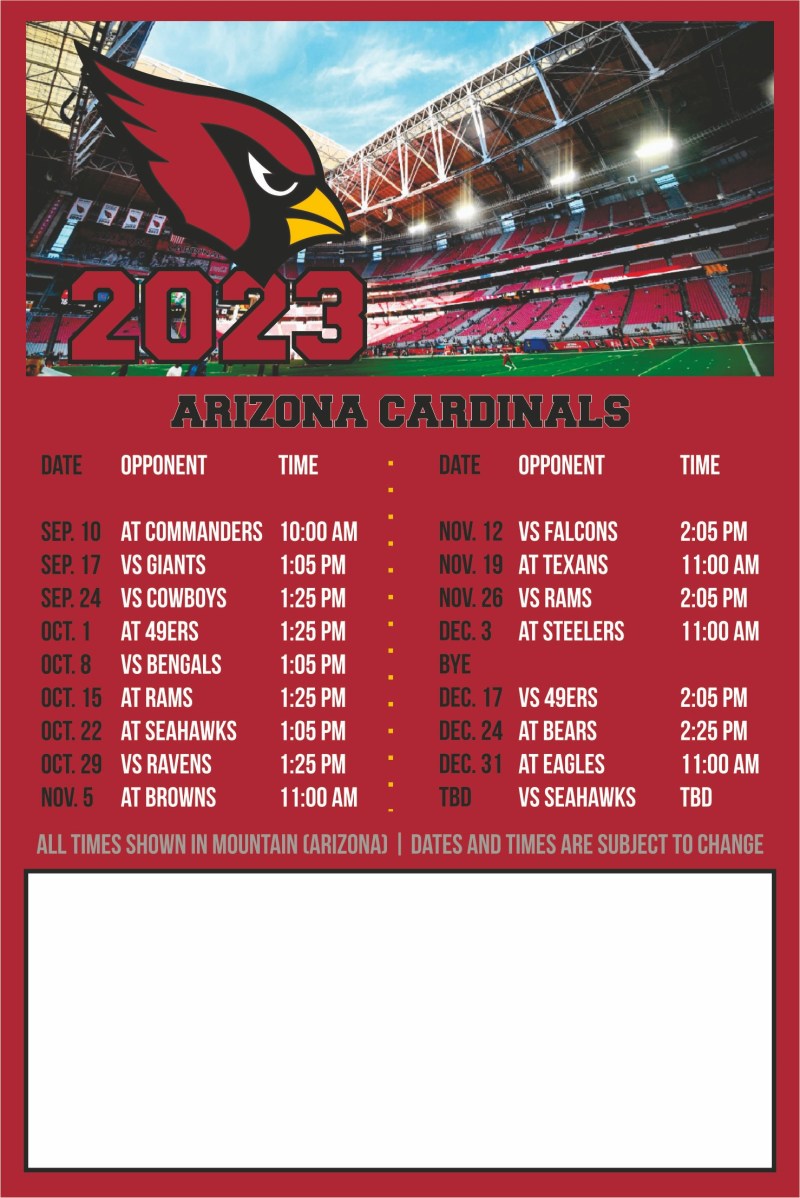 NFL Magnetic Schedule (4"x 6") 1 NFL Magnetic Schedule (4"x 6") 1