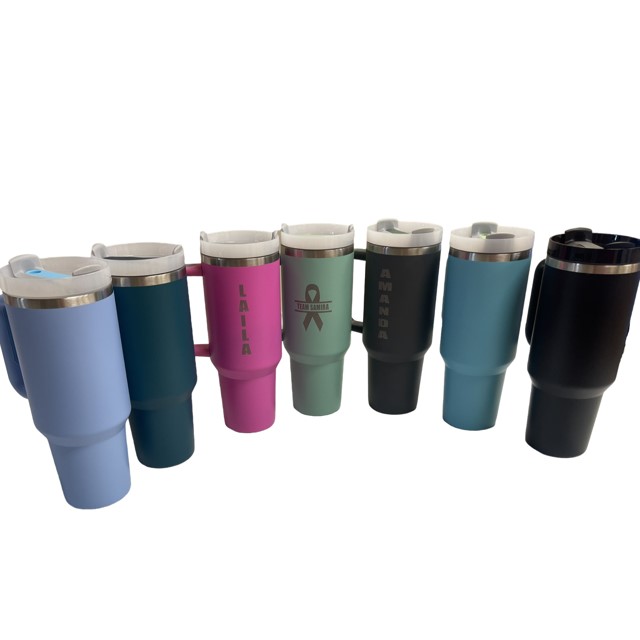 40 Oz. Vacuum Insulated Stainless Steel Tumbler w/Copper Lining, Lid, & Handle 1