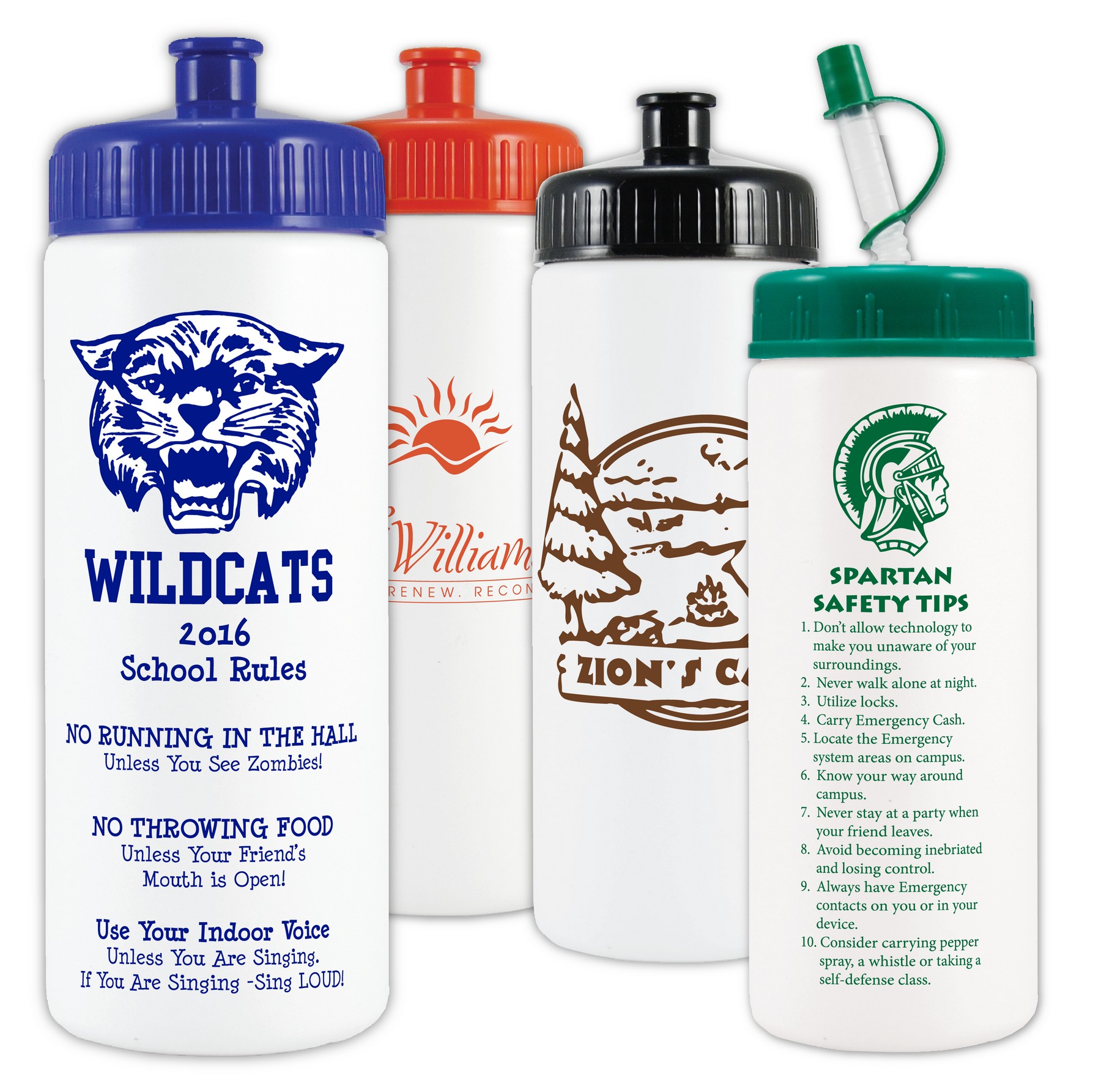 16 Oz. White Sports Bottle 1