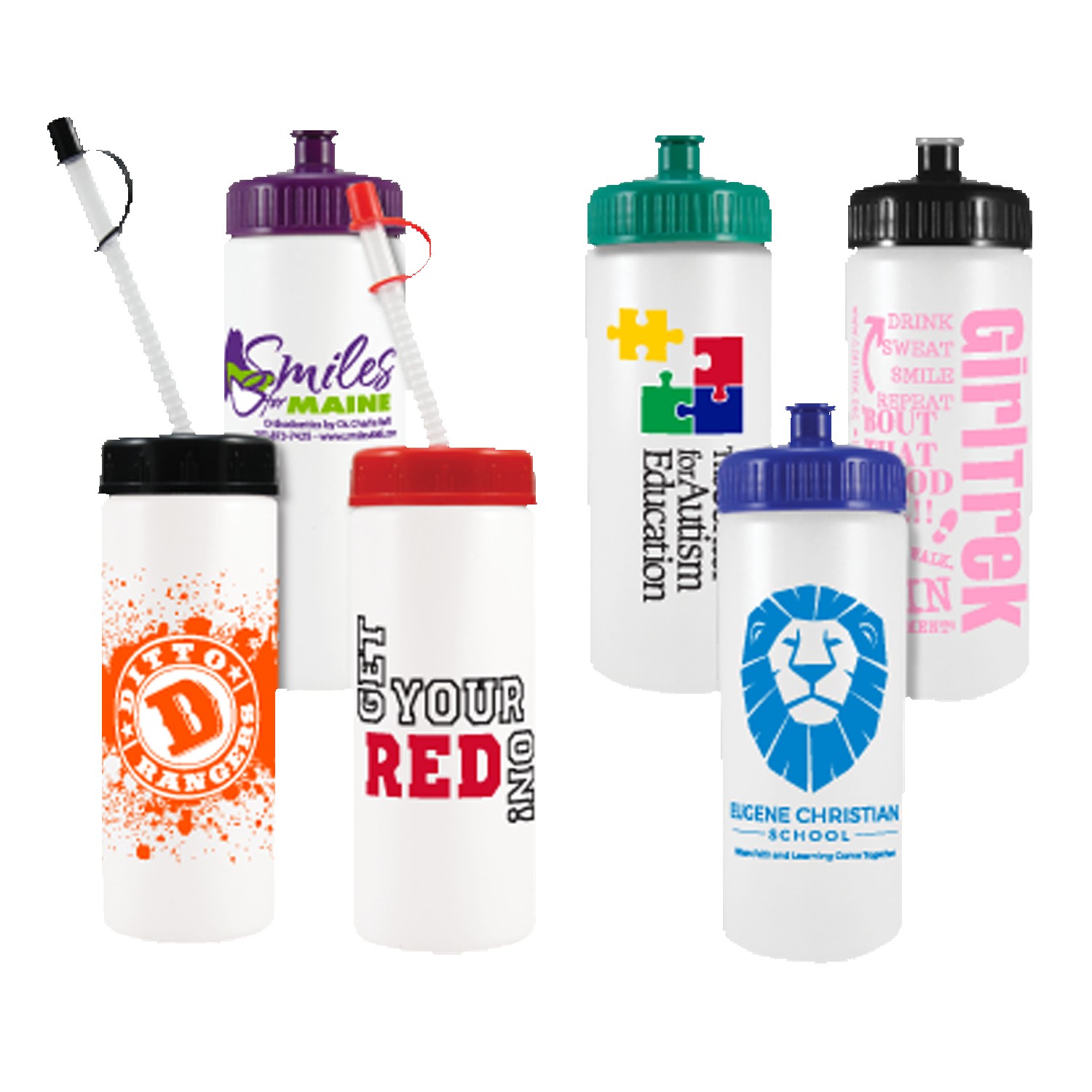 16 Oz. White Sports Bottle 1