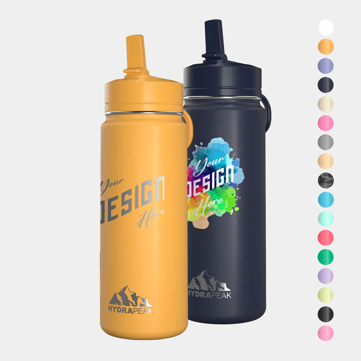 20 oz Hydrapeak® Stainless Steel Insulated Mini Water Bottle w/ Straw Lid 1