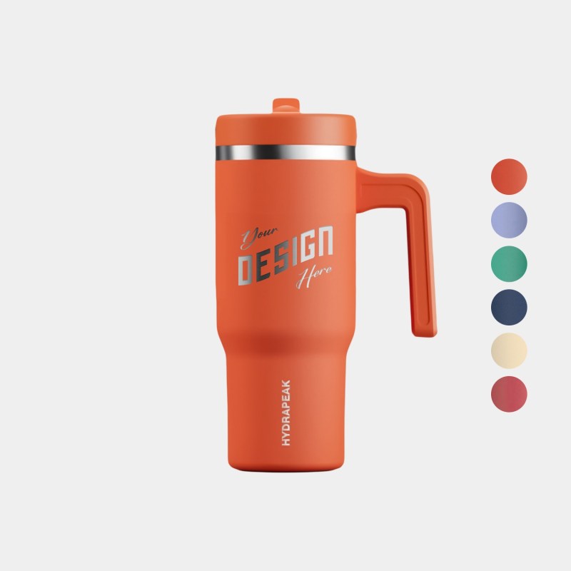 18 oz Hydrapeak® Stainless Steel Insulated Tumbler With Handle and Straw Lid 1 18 oz Hydrapeak® Stainless Steel Insulated Tumbler With Handle and Straw Lid 1