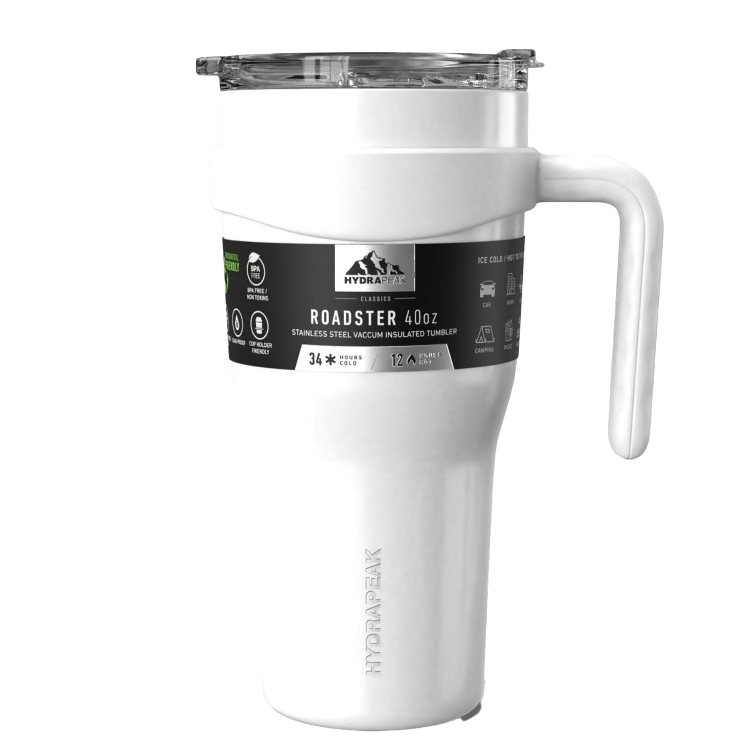 40 oz Hydrapeak® Stainless Steel Insulated Roadster Tumbler w/ Straw Lid 1