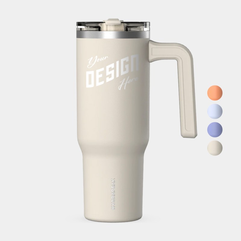 32 oz Hydrapeak® Stainless Steel Insulated Tumbler With Handle and Straw Lid 1 32 oz Hydrapeak® Stainless Steel Insulated Tumbler With Handle and Straw Lid 1