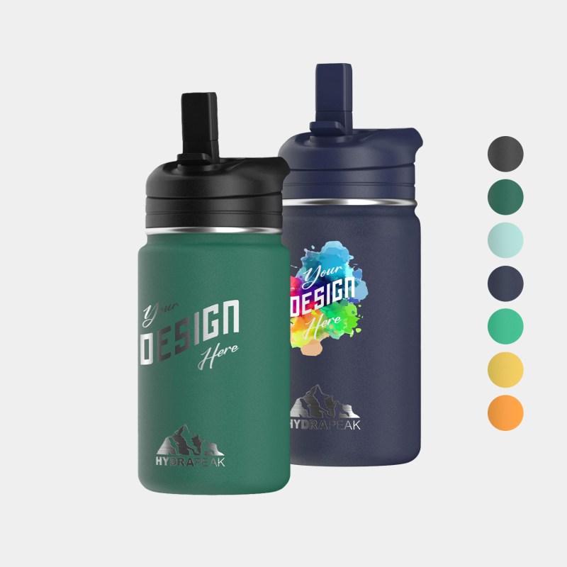 14 oz Hydrapeak® Stainless Steel Insulated Mini Water Bottle w/ Straw Lid 1 14 oz Hydrapeak® Stainless Steel Insulated Mini Water Bottle w/ Straw Lid 1