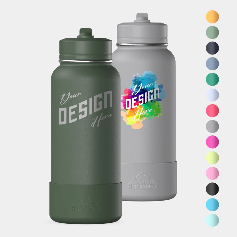 32 oz Hydrapeak® Stainless Steel Insulated Sport Water Bottle w/ Straw Lid 1 32 oz Hydrapeak® Stainless Steel Insulated Sport Water Bottle w/ Straw Lid 1