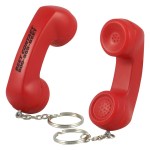Telephone Receiver Stress Reliever Key Chain - Red Telephone Receiver Stress Reliever Key Chain - Red
