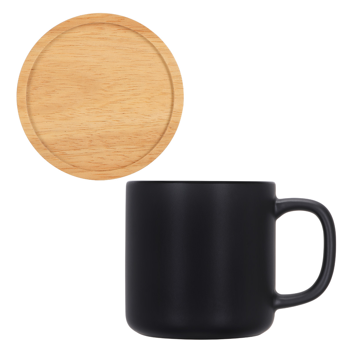 Dalton 12 oz Ceramic Mug w/ Bamboo Lid/Coaster 1