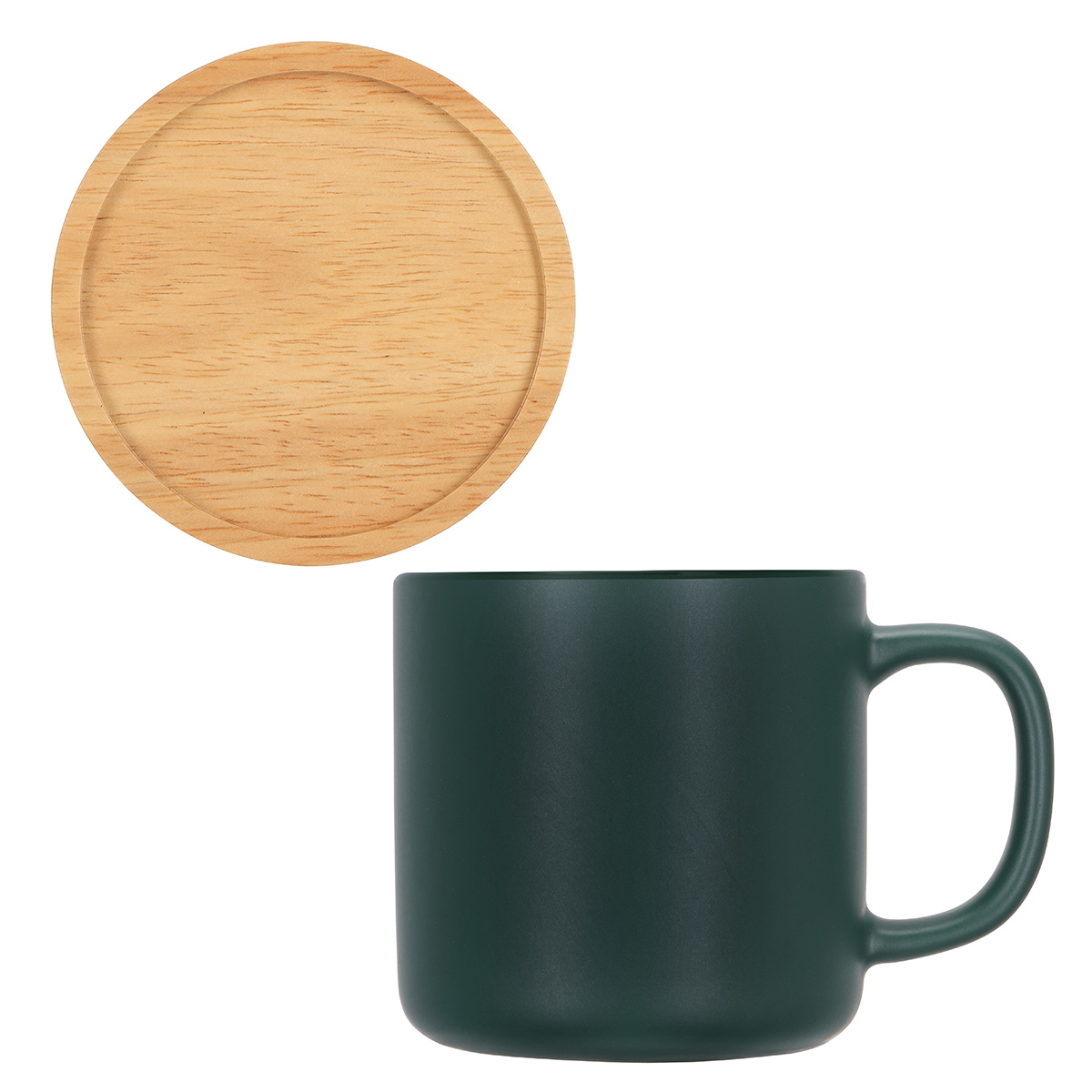 Dalton 12 oz Ceramic Mug w/ Bamboo Lid/Coaster 1