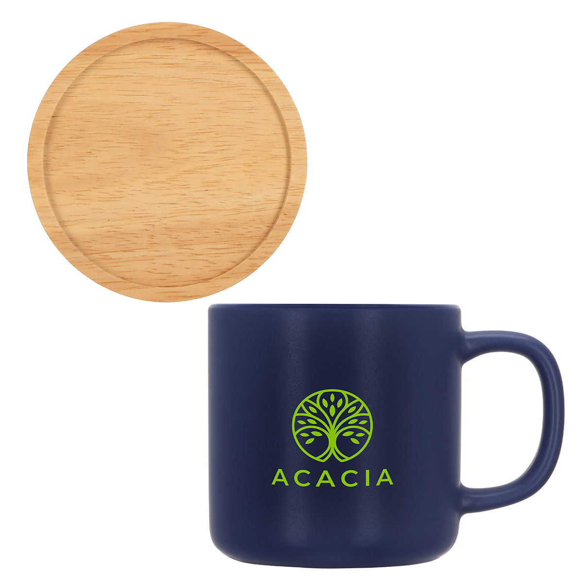 Dalton 12 oz Ceramic Mug w/ Bamboo Lid/Coaster 1