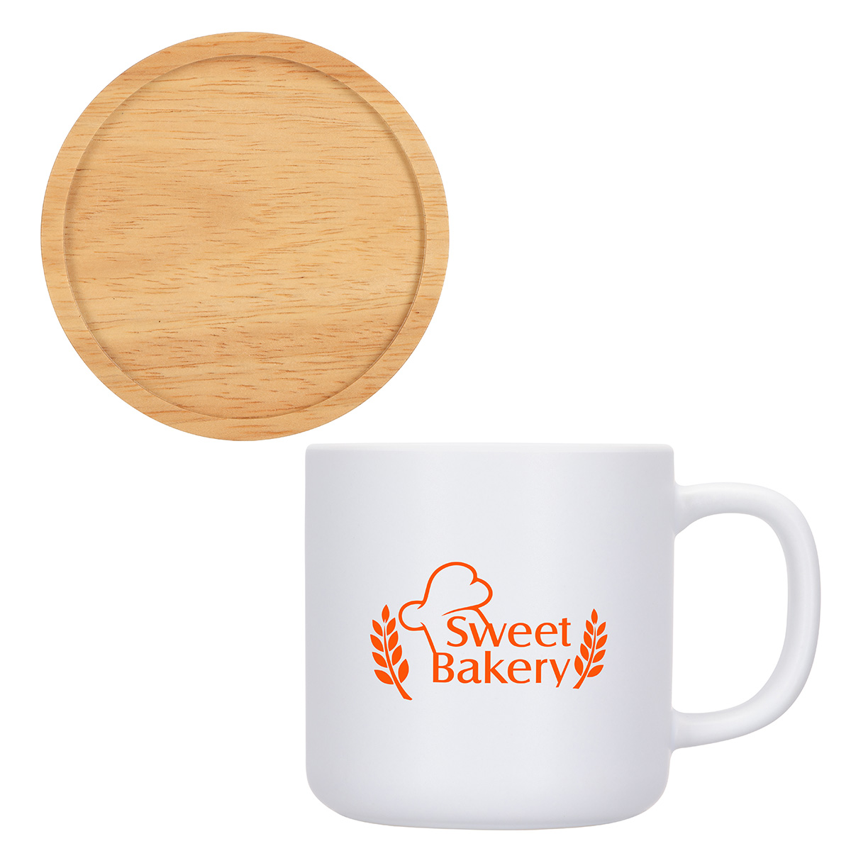 Dalton 12 oz Ceramic Mug w/ Bamboo Lid/Coaster 1