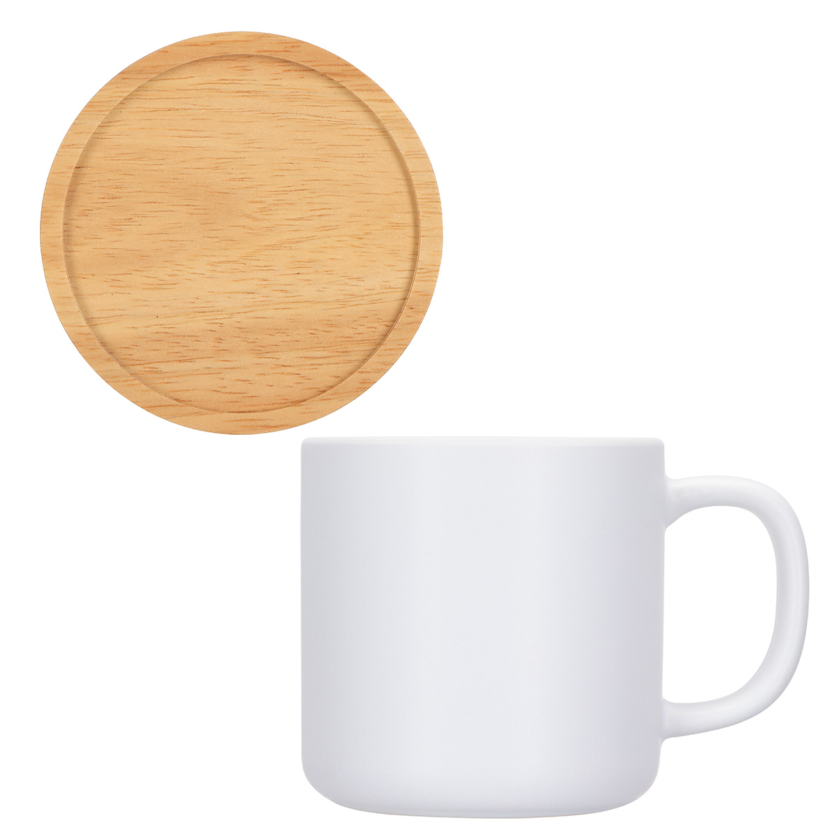 Dalton 12 oz Ceramic Mug w/ Bamboo Lid/Coaster 1