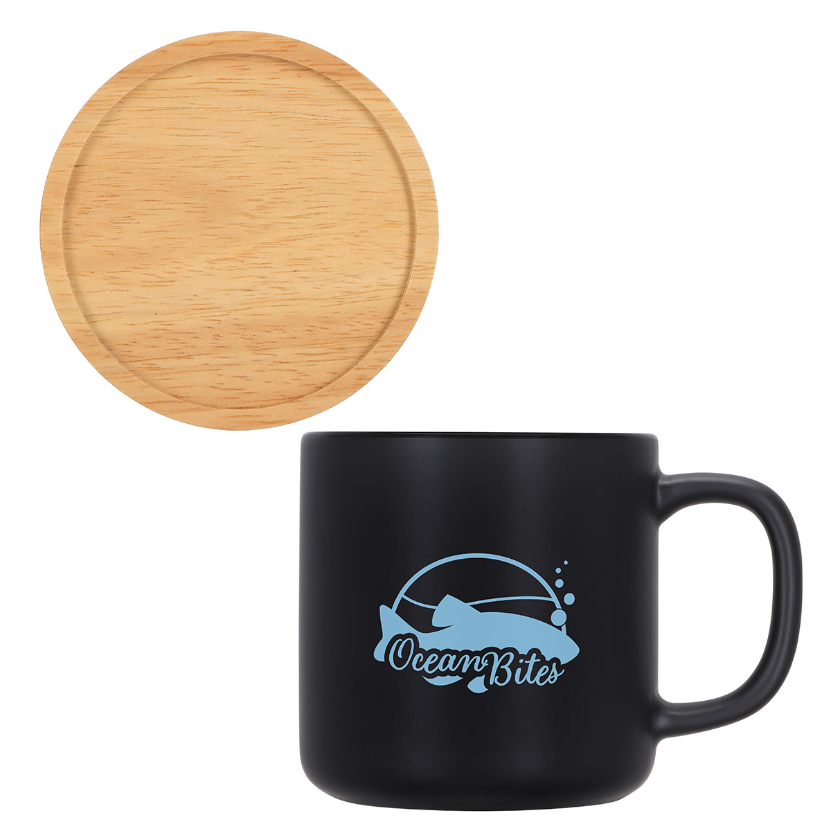 Dalton 12 oz Ceramic Mug w/ Bamboo Lid/Coaster 1