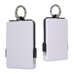 Esprit 2000mAh UL Listed Power Bank with Built-In Cables - White Esprit 2000mAh UL Listed Power Bank with Built-In Cables - White