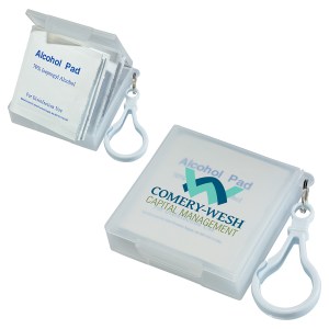 Handy Pack Sanitizing Wipes with Carabiner 1 Handy Pack Sanitizing Wipes with Carabiner 1