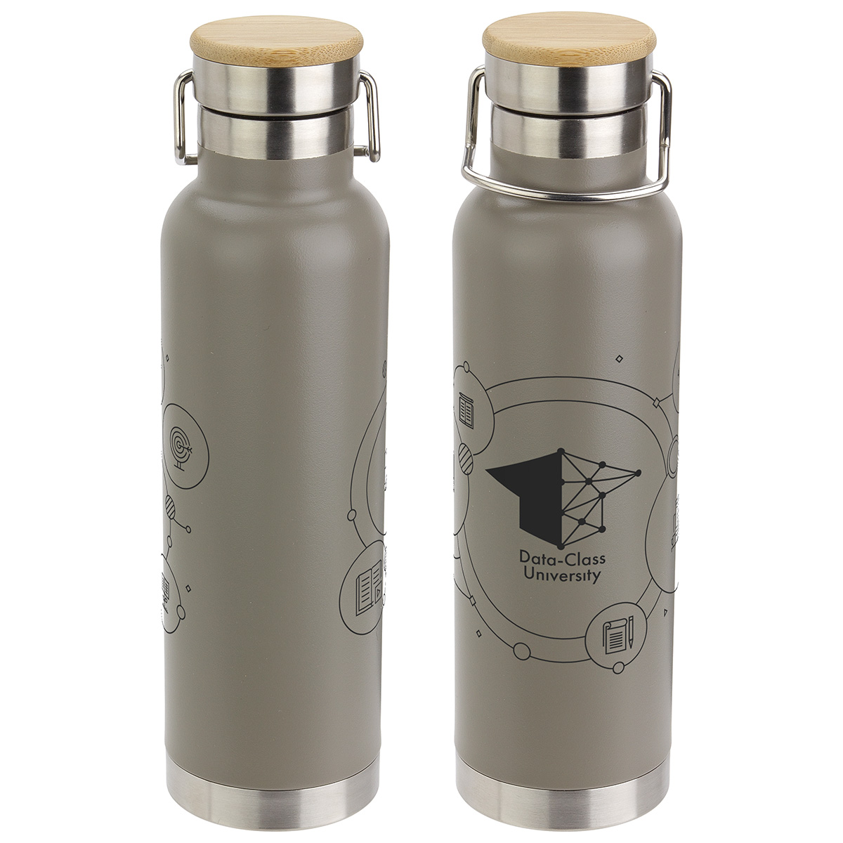 Cusano 22 oz Vacuum Insulated Stainless Steel Bottle with Bamboo Cap 1