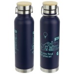 Cusano 22 oz Vacuum Insulated Stainless Steel Bottle with Bamboo Cap - Navy Blue Cusano 22 oz Vacuum Insulated Stainless Steel Bottle with Bamboo Cap - Navy Blue