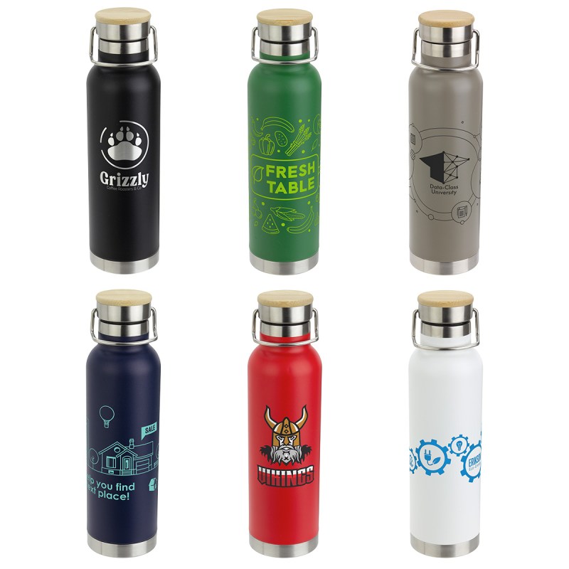 Cusano 22 oz Vacuum Insulated Stainless Steel Bottle with Bamboo Cap 1 Cusano 22 oz Vacuum Insulated Stainless Steel Bottle with Bamboo Cap 1