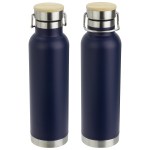 Cusano 22 oz Vacuum Insulated Stainless Steel Bottle with Bamboo Cap - Navy Blue Cusano 22 oz Vacuum Insulated Stainless Steel Bottle with Bamboo Cap - Navy Blue