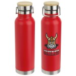 Cusano 22 oz Vacuum Insulated Stainless Steel Bottle with Bamboo Cap - Red Cusano 22 oz Vacuum Insulated Stainless Steel Bottle with Bamboo Cap - Red
