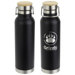 Cusano 22 oz Vacuum Insulated Stainless Steel Bottle with Bamboo Cap - Black Cusano 22 oz Vacuum Insulated Stainless Steel Bottle with Bamboo Cap - Black