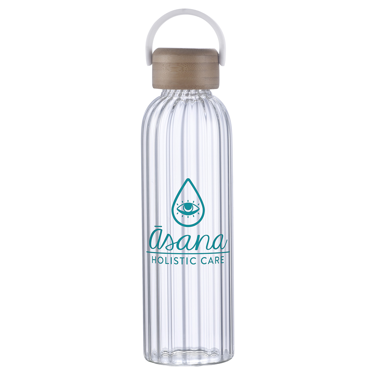 Eos 21 oz Glass Bottle w/ Bamboo Lid 1