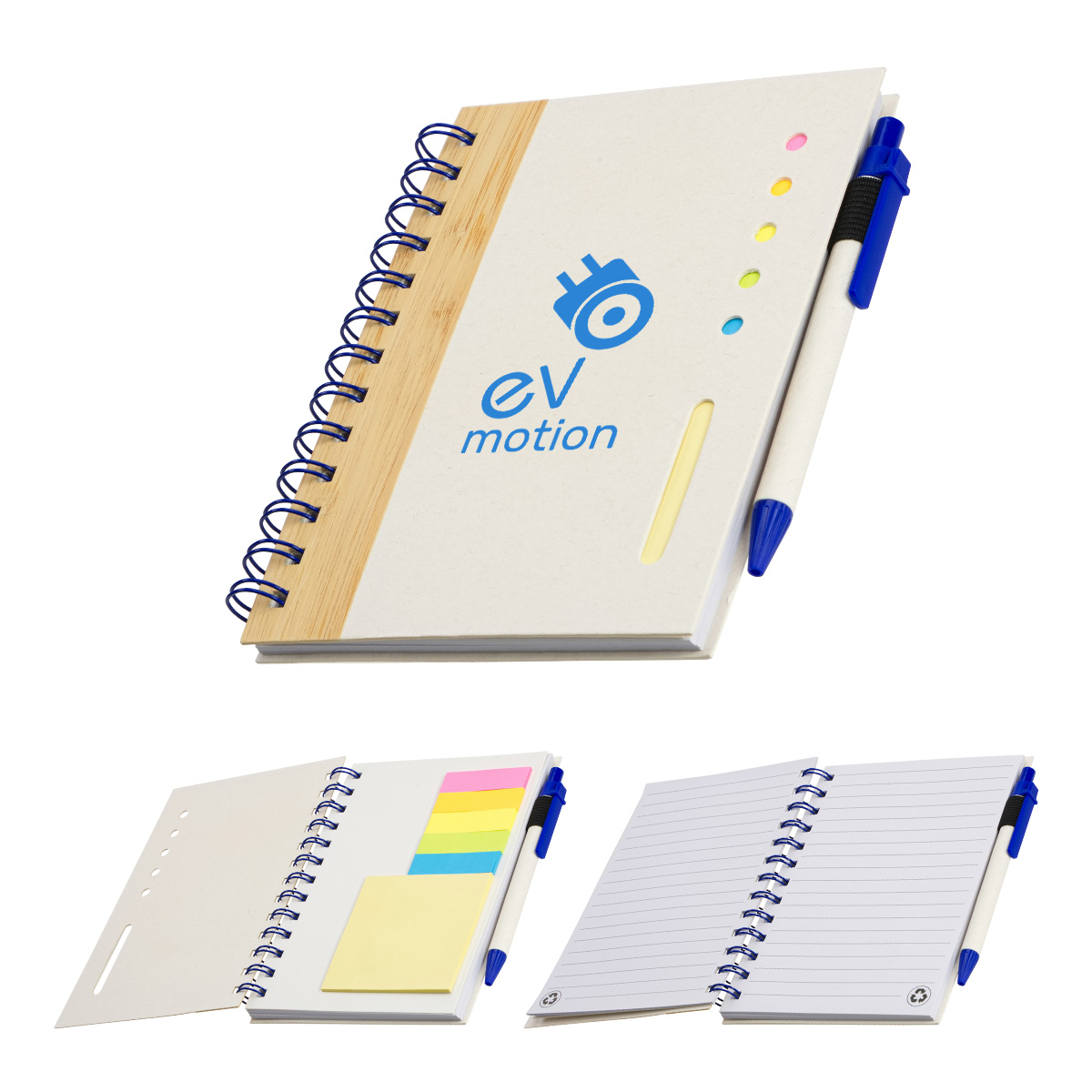 Camber Spiral Notebook with Colorful Sticky Notes & Pen 1
