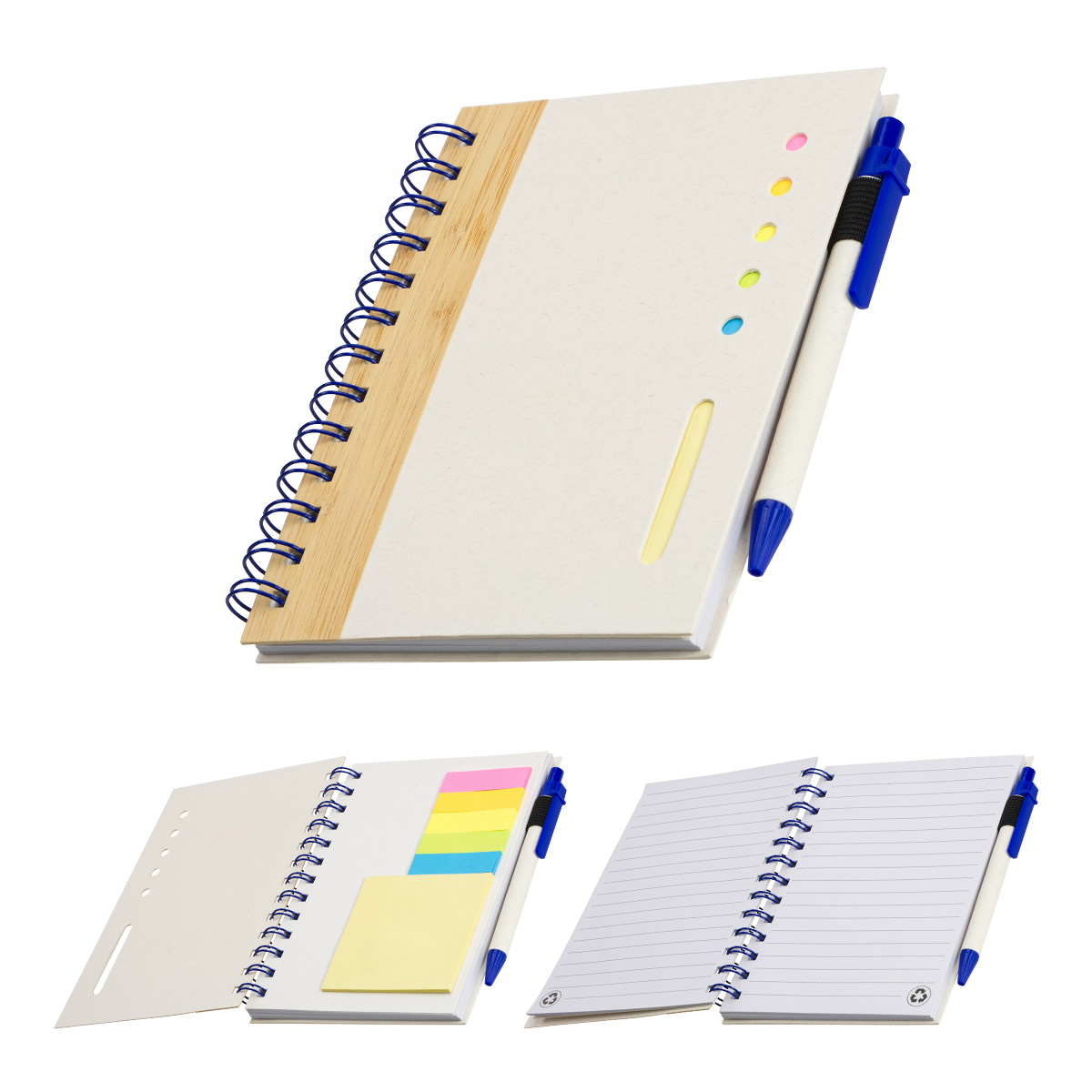 Camber Spiral Notebook with Colorful Sticky Notes & Pen 1