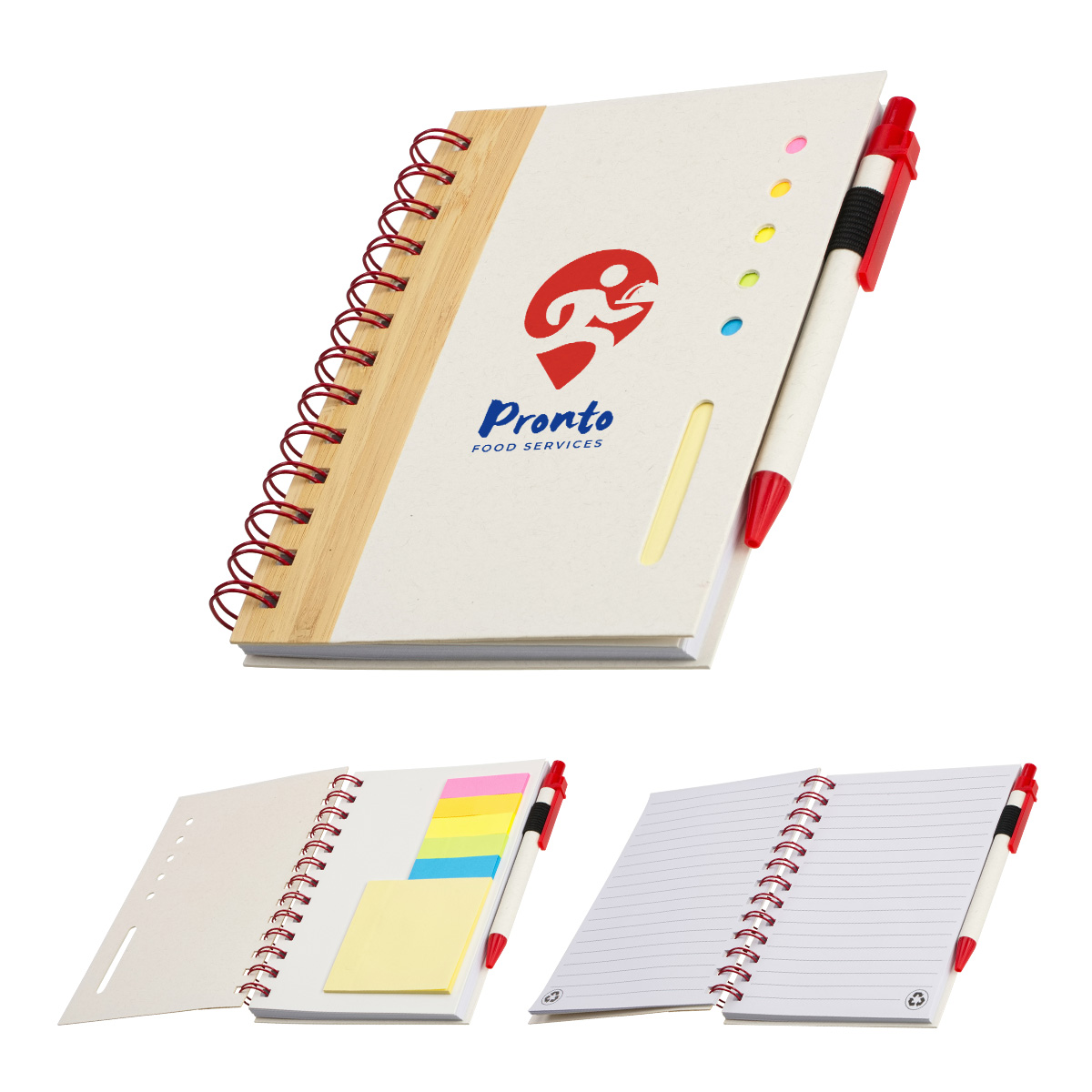 Camber Spiral Notebook with Colorful Sticky Notes & Pen 1
