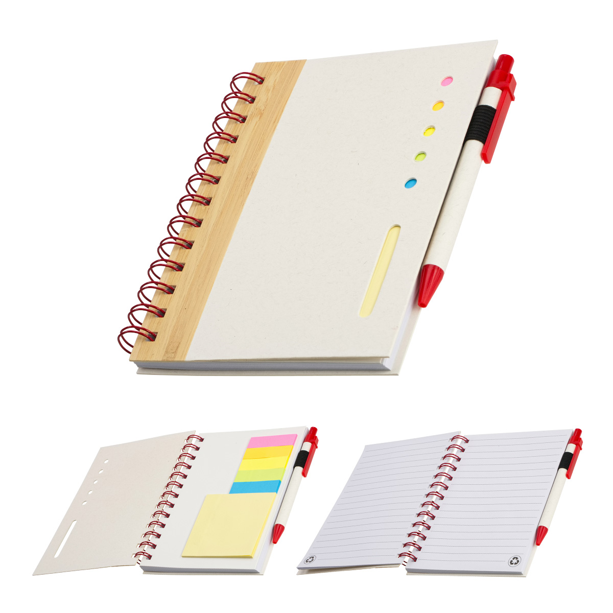 Camber Spiral Notebook with Colorful Sticky Notes & Pen 1