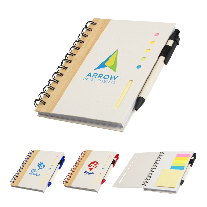 Camber Spiral Notebook with Colorful Sticky Notes & Pen 1 Camber Spiral Notebook with Colorful Sticky Notes & Pen 1