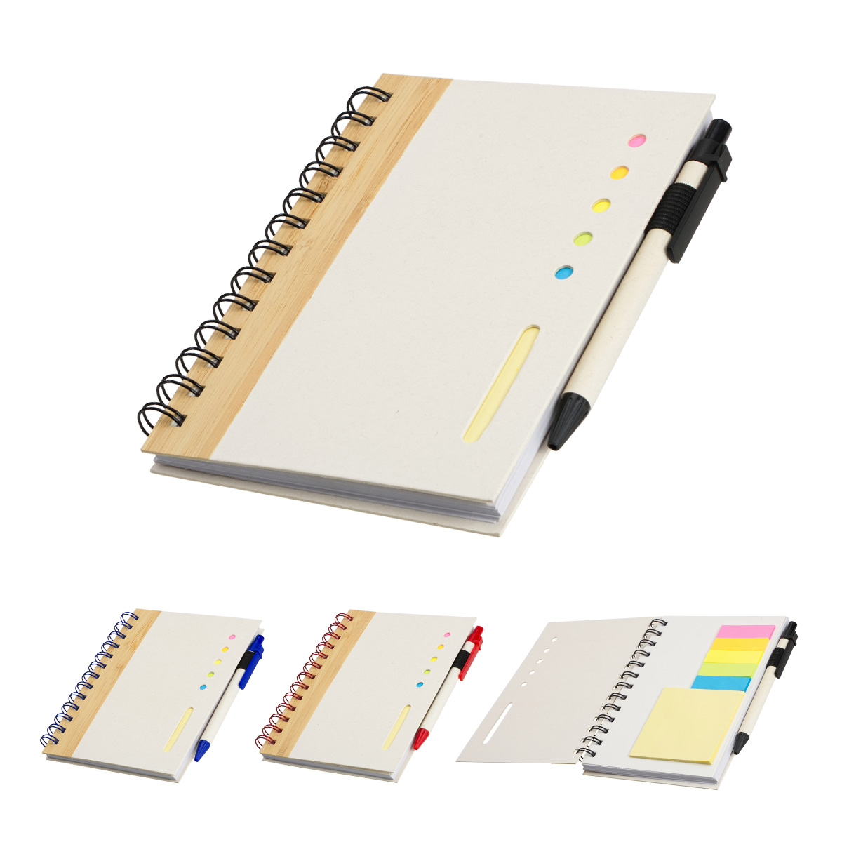 Camber Spiral Notebook with Colorful Sticky Notes & Pen 1