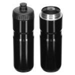 Lowa 25 oz Eco-Friendly Recycled Stainless Steel Bike Bottle - Black Lowa 25 oz Eco-Friendly Recycled Stainless Steel Bike Bottle - Black