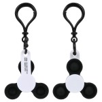 Push Pop Fidget Spinner Keyring - Black Push Pop Fidget Spinner Keyring - Black