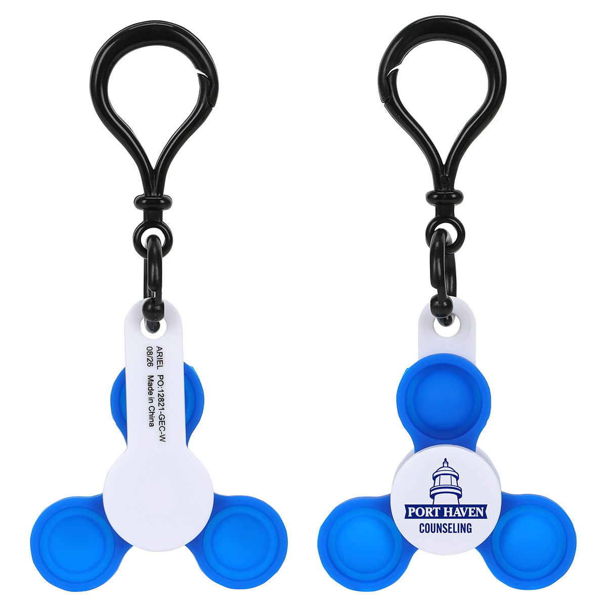 Push Pop Fidget Spinner Keyring 1