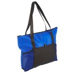 Feather Flight Non-Woven Zipper Tote Bag - Blue Feather Flight Non-Woven Zipper Tote Bag - Blue