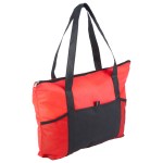 Feather Flight Non-Woven Zipper Tote Bag - Red Feather Flight Non-Woven Zipper Tote Bag - Red