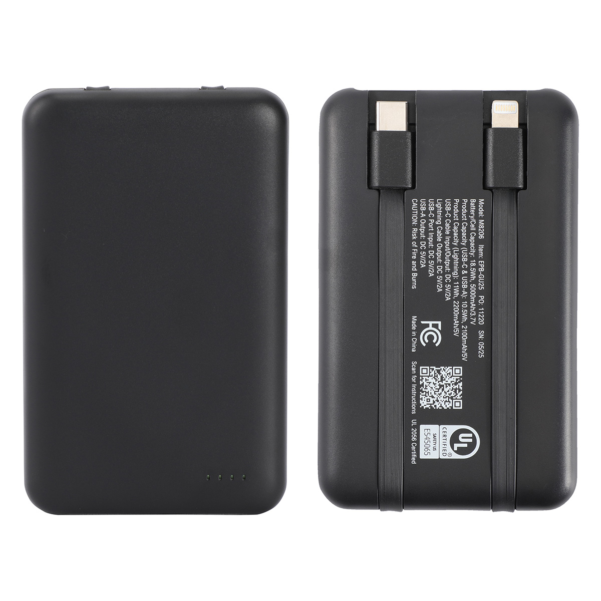 Guild 5000mAh UL-Listed Power Bank with Built-in Cables 1