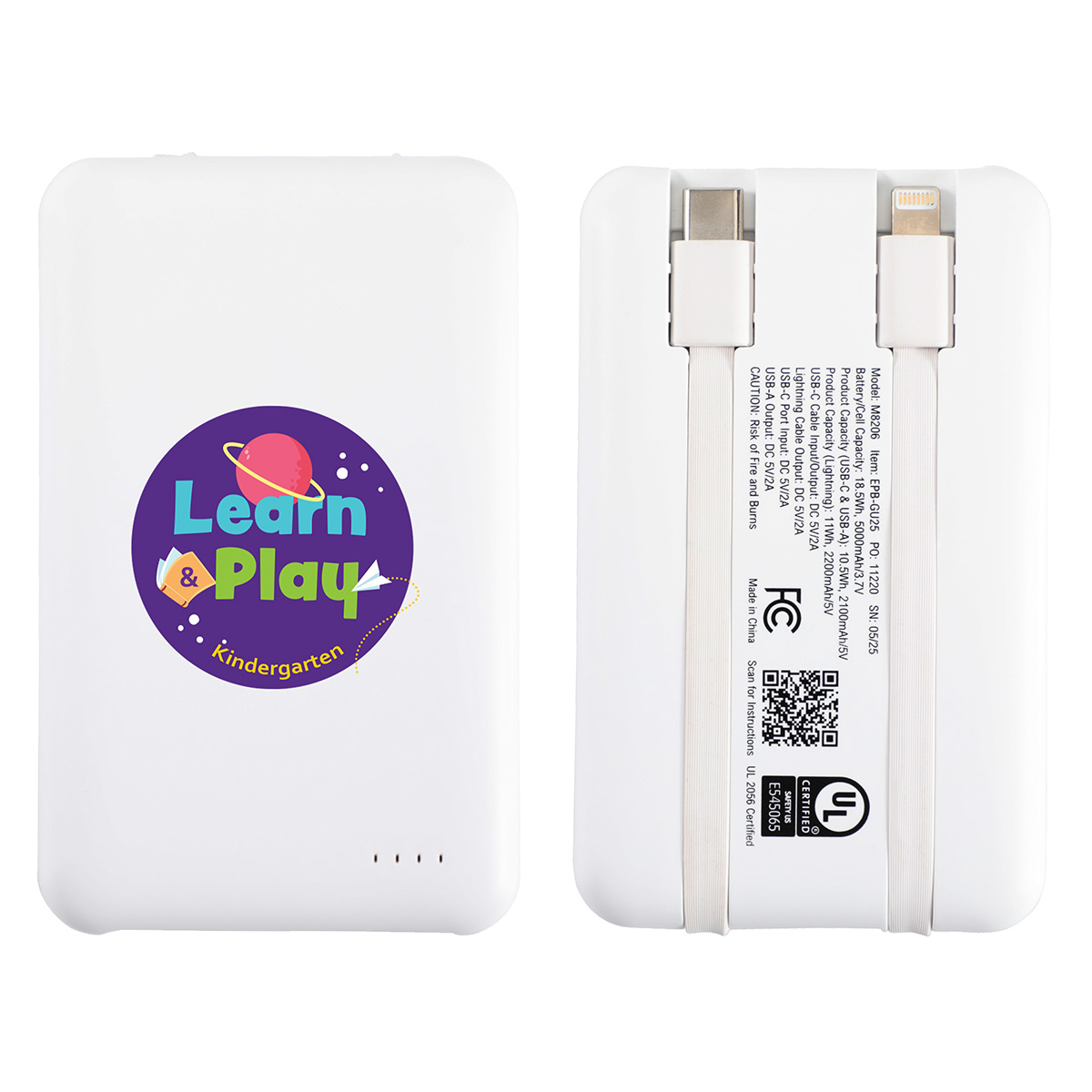 Guild 5000mAh UL-Listed Power Bank with Built-in Cables 1