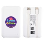 Guild 5000mAh UL-Listed Power Bank with Built-in Cables - White Guild 5000mAh UL-Listed Power Bank with Built-in Cables - White