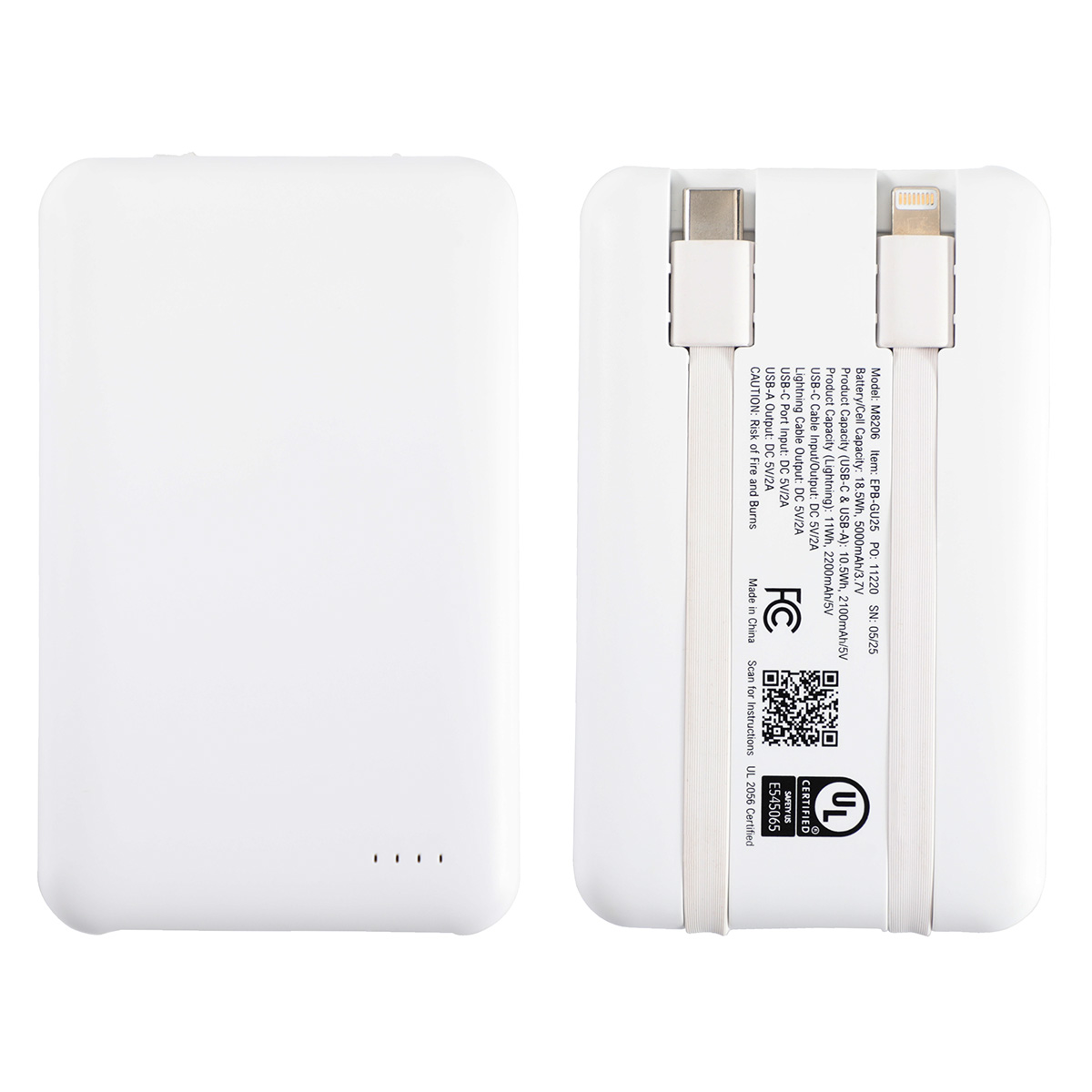 Guild 5000mAh UL-Listed Power Bank with Built-in Cables 1