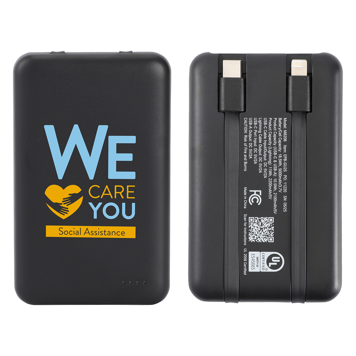 Guild 5000mAh UL-Listed Power Bank with Built-in Cables 1